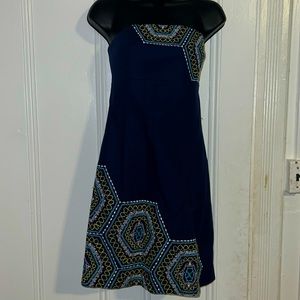Lilly Pulitzer Navy Strapless Bowen Dress Size 2